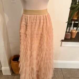 Elegant Layered Peach Skirt